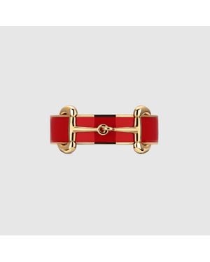 Gucci Anello Con Morsetto E Smalto, Taglia - Rosso