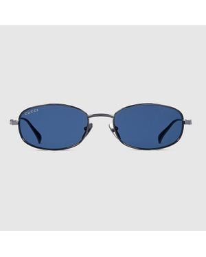 Gucci Sonnenbrille Mit Ovalem Rahmen - Blau