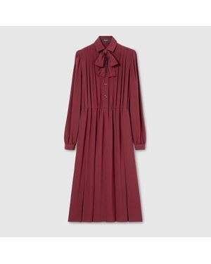 Gucci Silk Crêpe De Chine Dress - Red