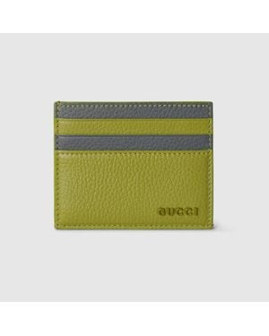 Gucci Bi-Color Card Case With Logo - Green