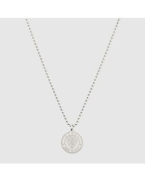 Gucci Crest Pendant Necklace - Metallic