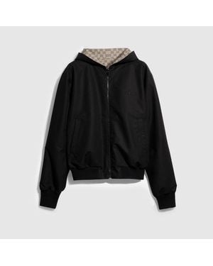 Gucci Reversible Cotton Canvas Zip Jacket - Black