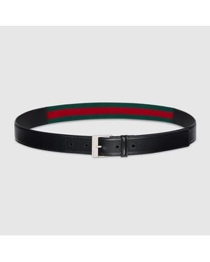 Gucci Belt With Squared Buckle, Size 100 - Black