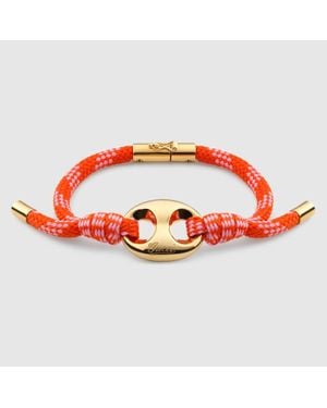 Gucci Marina Chain Armband Aus Stoff, Größe - Rot