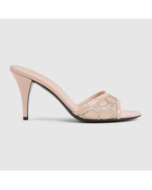 Gucci Crystal Slide Sandal - White