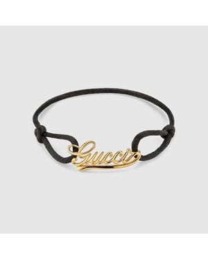 Gucci Bracelet Cordon À Inscription - Mettallic