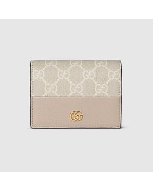 Gucci Portefeuille Bicolore Gg Marmont Petit Format - Neutre