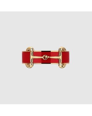 Gucci Bague Horsebit Avec Émail, Taille - Rouge