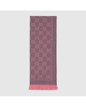 Gucci Écharpe En Laine Gg - Lila