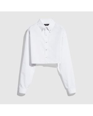 Gucci Cropped Cotton Poplin Shirt, Size 44 It, Ready-To-Wear - White