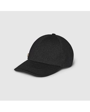 Gucci Knit Wool And Lamè Baseball Hat, Size M, Wool - Black