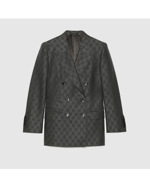 Gucci Gg Wool Jacquard Jacket, Ready-To-Wear - Black