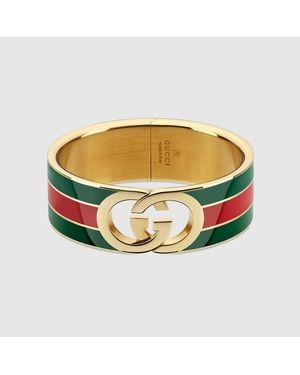 Gucci Bracciale Rigido Interlocking, Taglia - Metallizzato