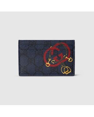 Gucci Tarjetero Con Gg Y Estampado - Azul