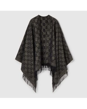 Gucci Cape En Lamé De Cachemire Gg - Noir