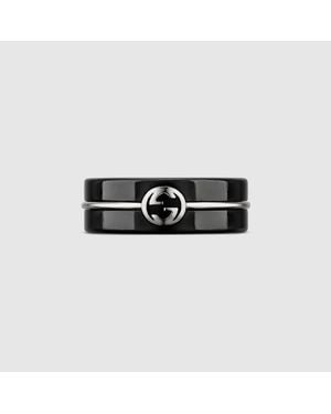 Gucci Interlocking Corundum Ring - Black