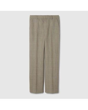 Gucci Prince Of Wales Wool Trousers - Natural