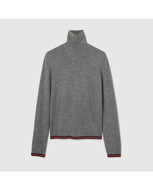 Gucci Jersey Cuello Vuelto De Cashmere Suave Y Fino, Talla - Gris