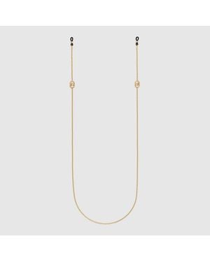 Gucci Cadena Para Gafas Interlocking - Blanco