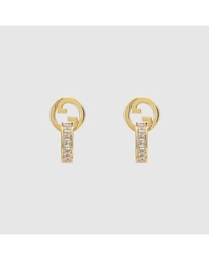 Gucci Orecchini Blondie Intrecciati Con Cristalli - Metallizzato