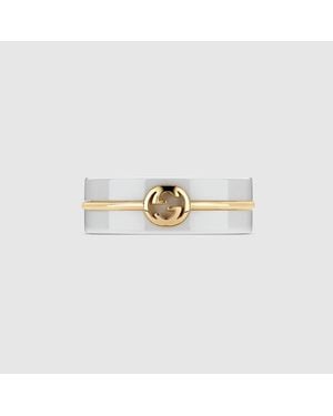 Gucci Interlocking Zirconia Ring - Metallic