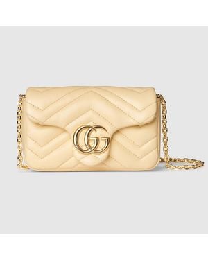 Gucci Gg Marmont Mini Shoulder Bag, Leather - Natural