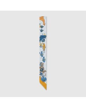 Gucci Band Aus Seide Mit Print - Blau