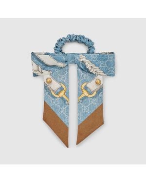 Gucci Coletero De Sarga De Seda Estampada - Azul