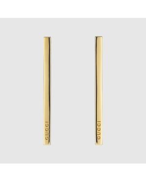 Gucci Long Bar Earrings, -Toned Metal - White