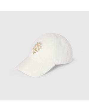 Gucci Baseballkappe Aus Baumwolle Mit Stickerei, Größe - Weiß