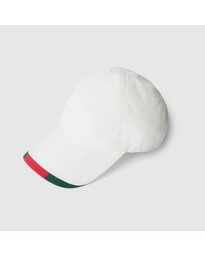 Gucci Cotton Canvas Baseball Hat, Size Xs, Cotton - White
