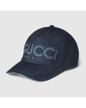 Gucci Lasered Denim Baseball Hat - Blue