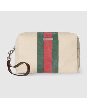 Gucci Positano Small Pouch, Fabric - White