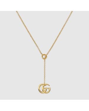 Gucci Gg Marmont Lariat Necklace - Metallic