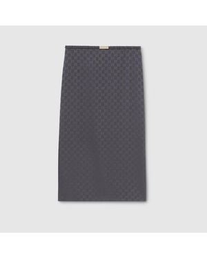 Gucci Rock Aus Gg Baumwoll- Und Seidenjacquard, Größe - Grau