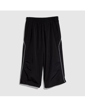 Gucci Cotton Nylon Bermuda With Embroidery - Black