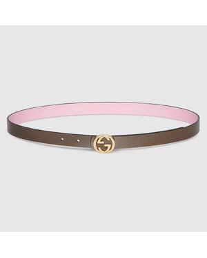 Gucci Reversible Thin Belt, Size 100 - Pink