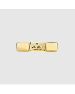 Gucci Anello Quadrato Trademark, Taglia - Metallizzato