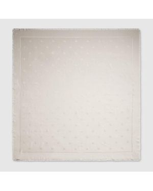 Gucci Double G Silk Wool Shawl, Wool - Natural
