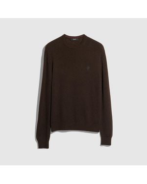 Gucci Knit Cashmere Jumper With Embroidery - Brown