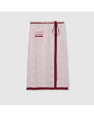 Gucci Jupe En Soie Imprimée, Taille - Rose