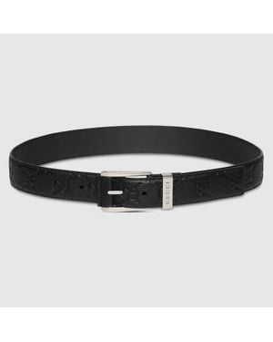 Gucci Cintura Con Motivo Gg - Nero