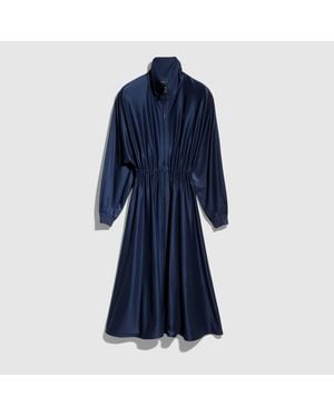 Gucci Shiny Stretch Silk Long Dress - Blue