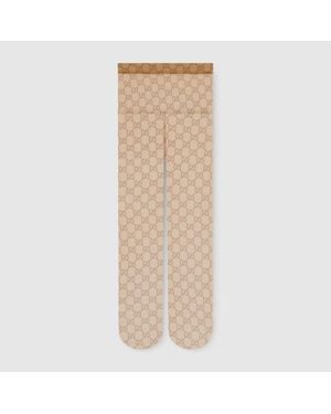 Gucci Strumpfhose Aus Stretch-Nylon Mit Print, Größe - Natur