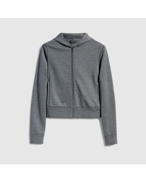 Gucci Sweat-Shirt Zippé En Jersey De Soie Et Coton, Taille - Gris
