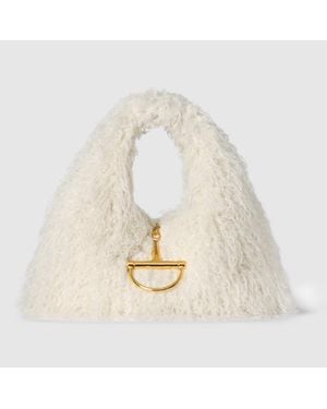 Gucci Softbit Maxi Top Handle Bag, Fabric - White