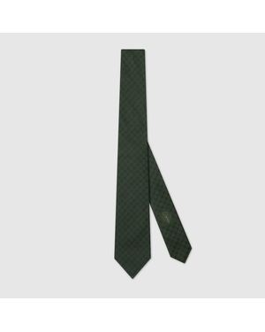 Gucci Interlocking G Silk Jacquard Tie - Green