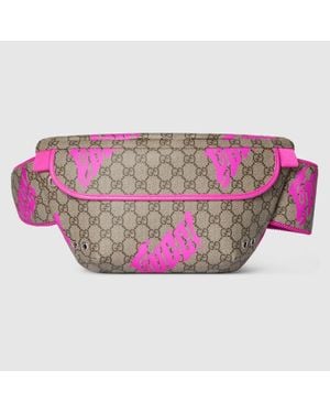 Gucci Große Gürteltasche Mit Print, Größe 90 - Pink
