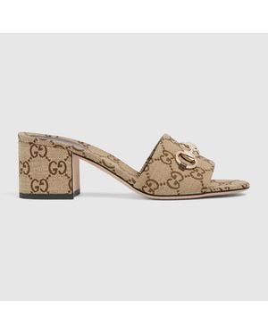 Gucci Slide Sandal With Horsebit - Metallic