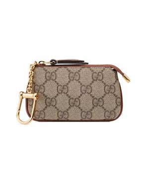 Gucci GG Supreme Key Pouch - Natural